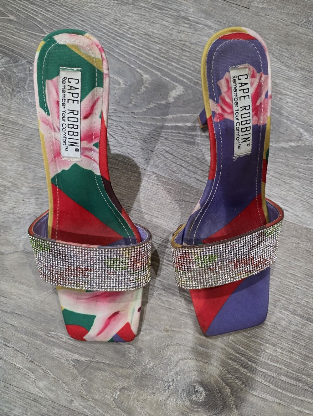 Cape Robbin Multicolor Embellished Slide Sandals